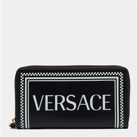 versace lizard printed leather zip-around wallet|Versace leather wallet.